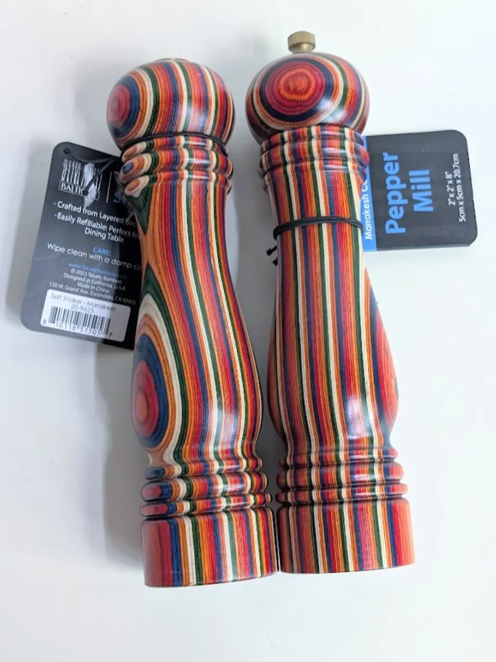 NWT Baltique Marrakesh Collection Refillable Salt Shaker & Pepper Grinder 8